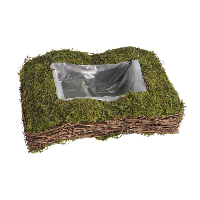 Osłonka księga -rattan + mech 40x26x14cm