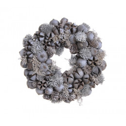 Wianek szyszki 23 cm SILVER - artykuł dekoracyjny