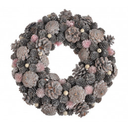 Wianek szyszki 34 cm PINK - artykuł dekoracyjny