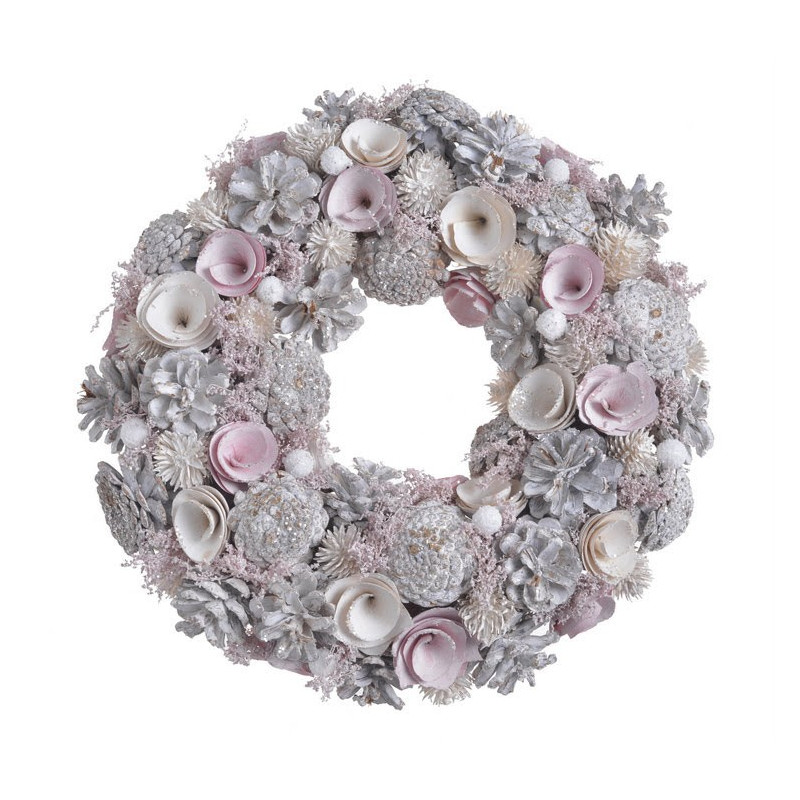 Wianek 34 cm PINK - artykuł dekoracyjny