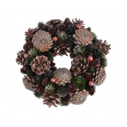 Wianek szyszki 26 cm GREEN-BROWN - artykuł dekoracyjny