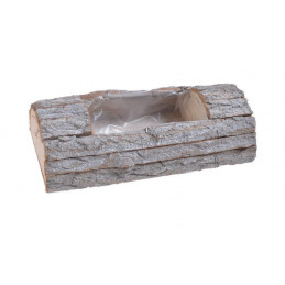 Osłonka z kory 40x19x9 cm - element dekoracyjny WHITE WASHED