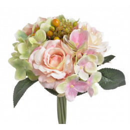 Bukiet róż z hortensją 3+3..29 cm - sztuczna roślina