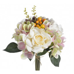 Bukiet róż z hortensją 3+3..29 cm - sztuczna roślina