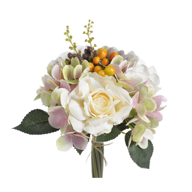 Bukiet róż z hortensją 3+3..29 cm - sztuczna roślina