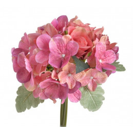 Bukiet z różą,storczykiem i hortensją..28 cm - sztuczna roślina