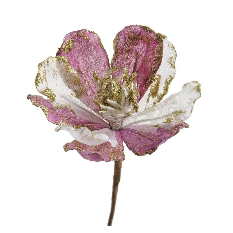 Baby magnolia główka-organza + brokat 8-14 cm