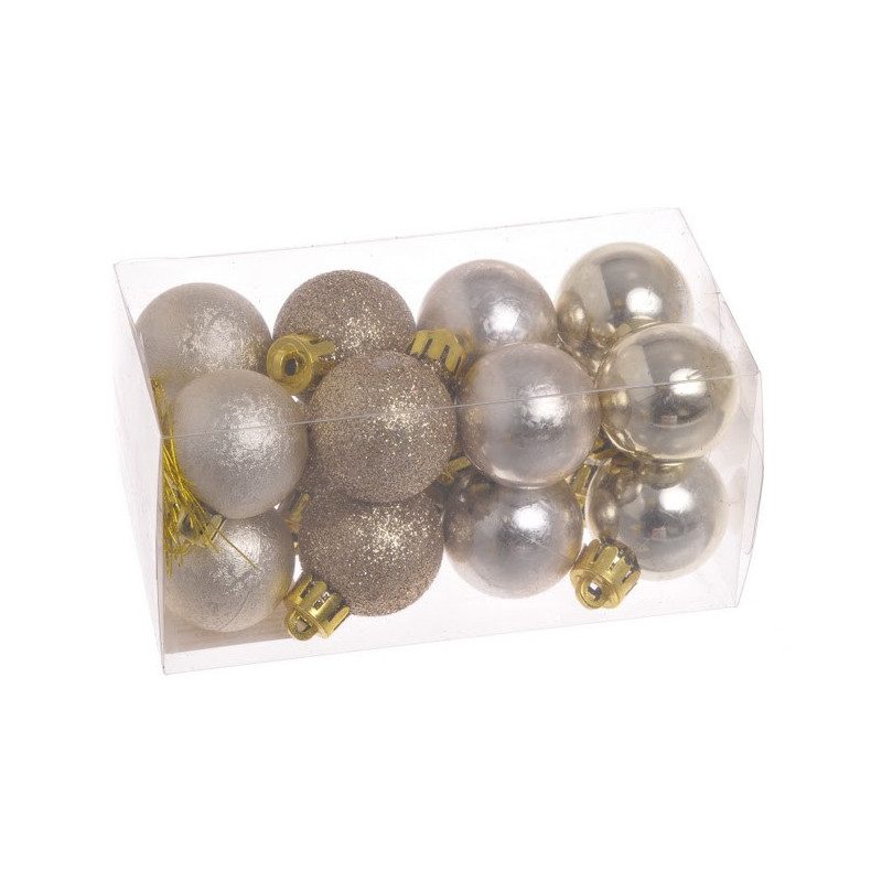 Bombki 3cm w PCV, 16szt/kpl