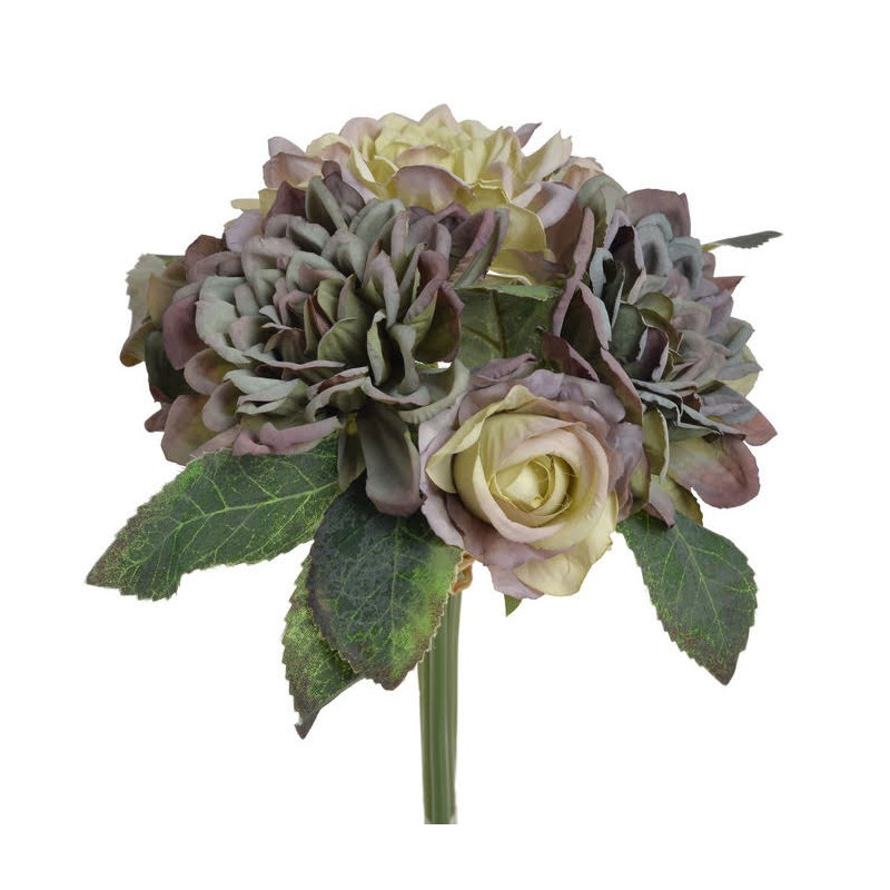 Bukiet z różą i dalią 3+3 24 cm