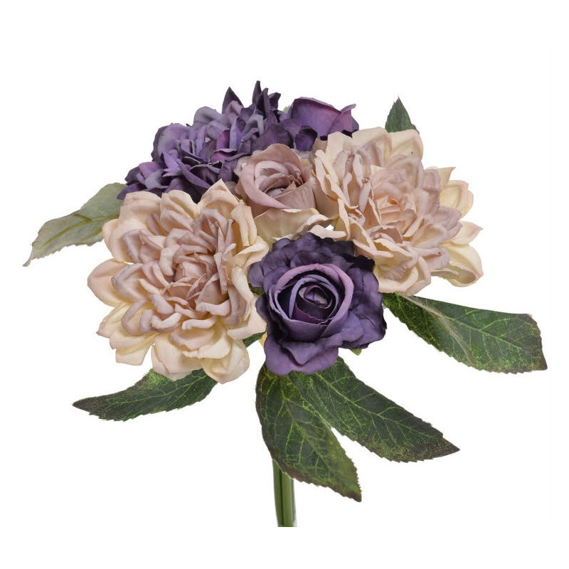 Bukiet z różą i dalią 3+3 24 cm