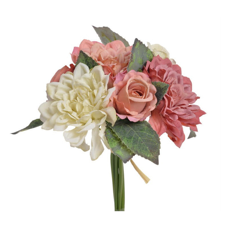 Bukiet z różą i dalią 3+3 24 cm