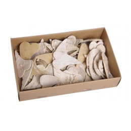 Serce male zakręcone 6cm, 50szt - brzoza