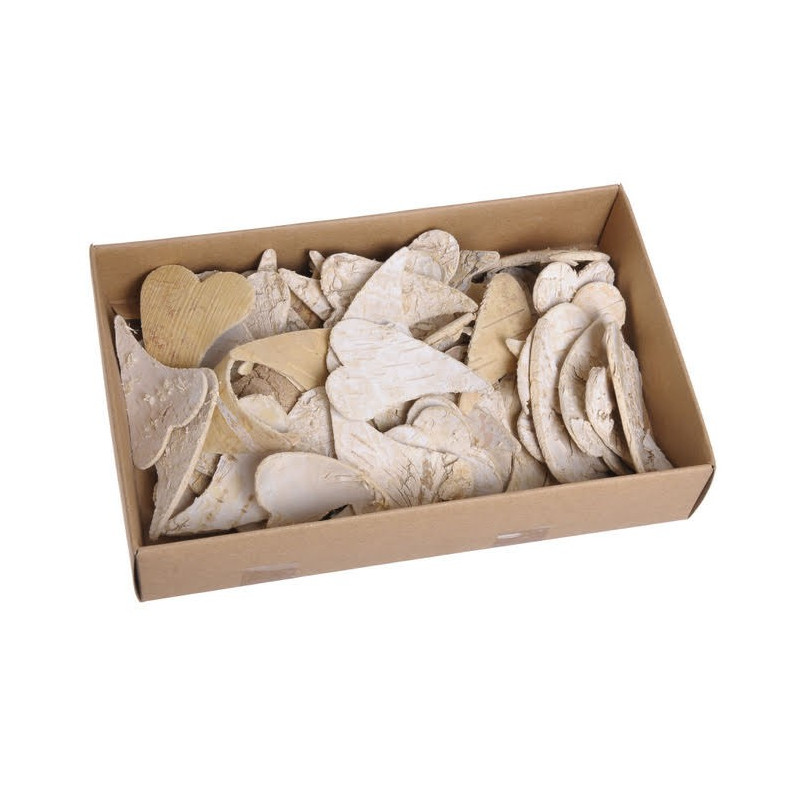 Serce male zakręcone 6cm, 50szt - brzoza