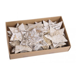 Gwiazdki 8 cm, 24szt - brzoza