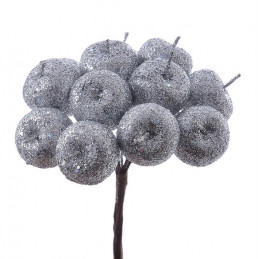 Jabłuszka w brokacie 12szt pęczek 11cm komplet-12 pęczków