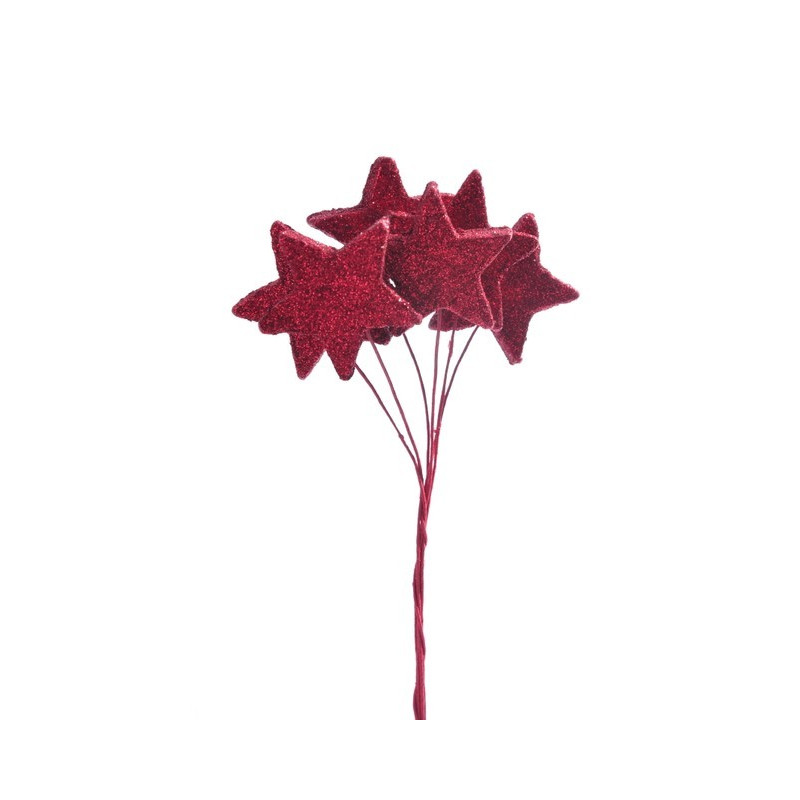 Gwiazdka 1 w pęczku H24 cm, F5 cm - paczka/6sztuk