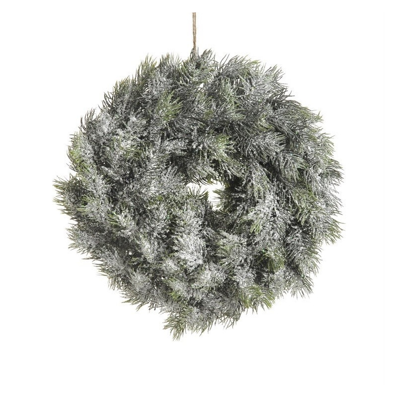 Wianek ośnieżony 28 cm pokryty sniegiem - art. dekoracyjny