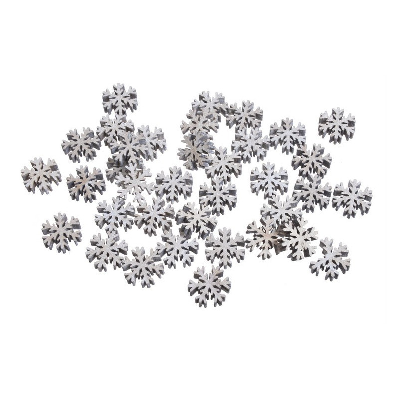 Płatki śniegu biało-szare 2,5cm paczka/36sztuk