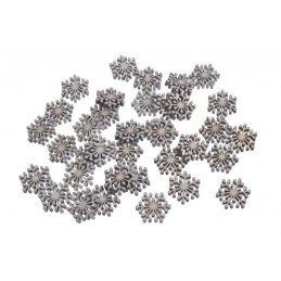 Płatki śniegu biało-szare 2,5cm, paczka/36sztuk