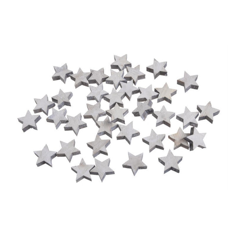 Gwiazdki biało-szare 2,5 cm, paczka/36sztuk