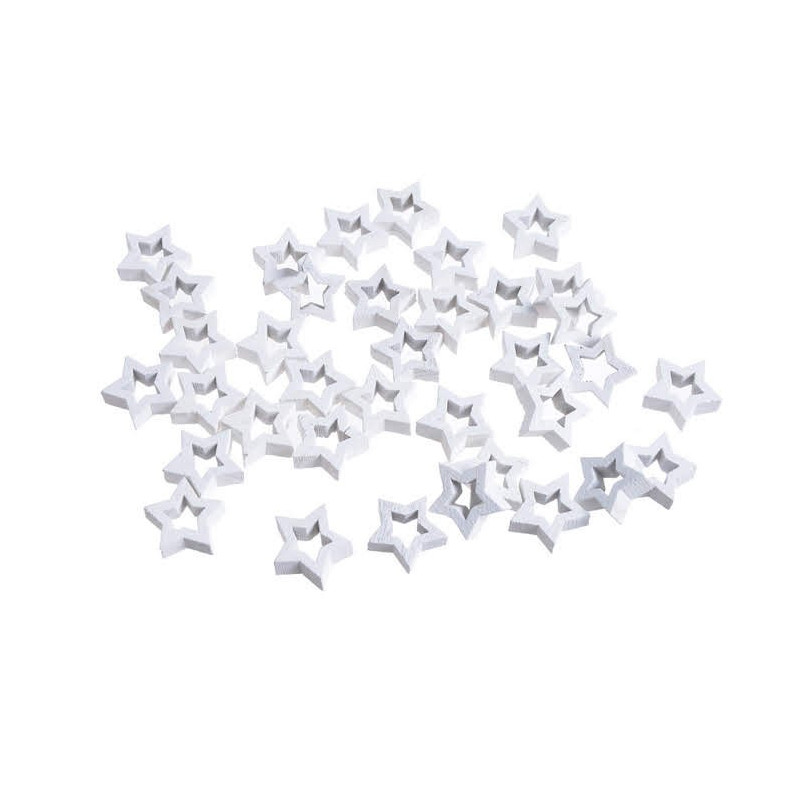 Gwiazdki wykrawane białe 2,5 cm,paczka/36sztuk