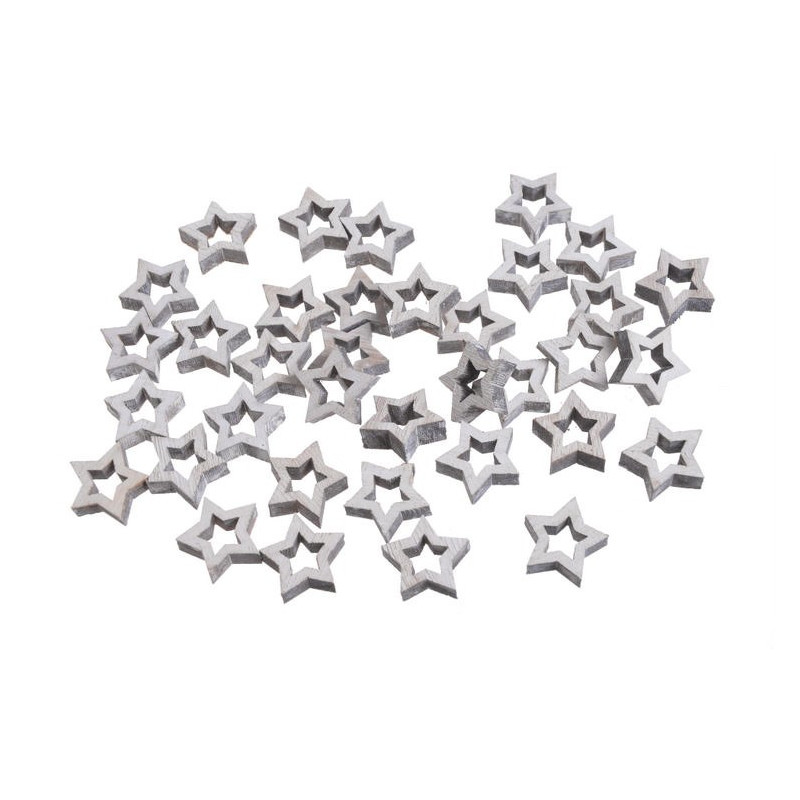 Gwiazdki biało-szare 2,5 cm, paczka/36sztuk